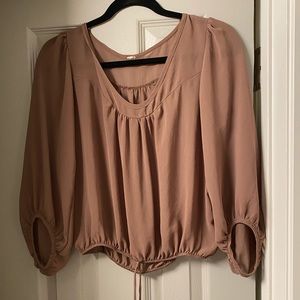 Sheer drawstring blouse